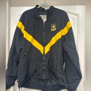 US Army APFU Physical Fitness Uniform Jacket Black Yellow Large Reg